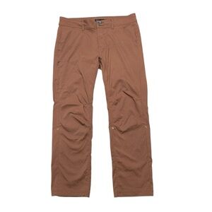 Prana women’s BROWN Halle 2 II pants size 14 hiking outdoors straight leg READ